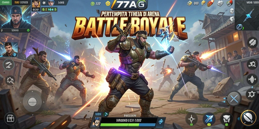 Gameplay seru Battle Royale di 77AG dengan pertempuran sengit.