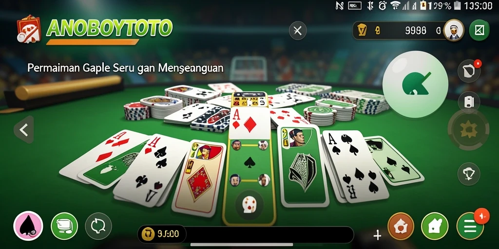 Tampilan gameplay seru ANOBOYTOTO dengan domino yang menarik.