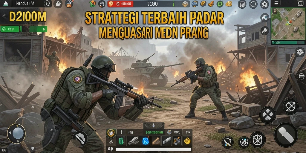 Tampilan gameplay D200M yang mendebarkan dalam pertempuran strategi.