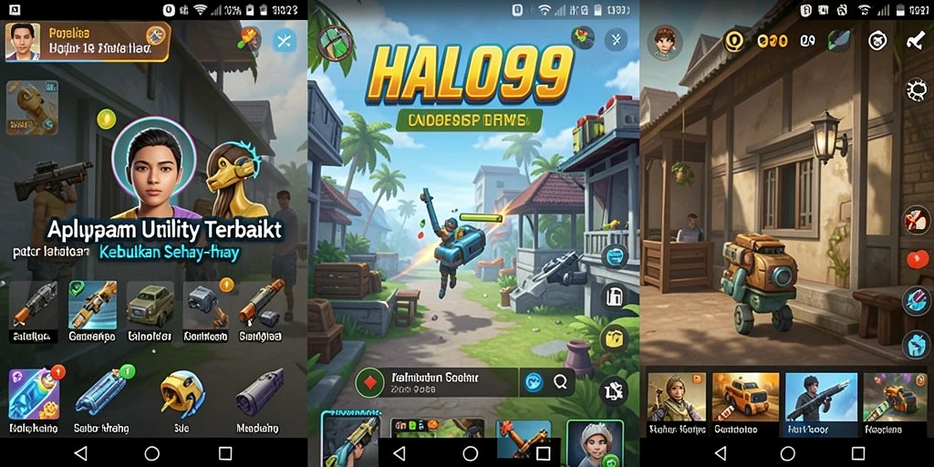 Tampilan utama HALO99 yang memudahkan navigasi fitur Utility.
