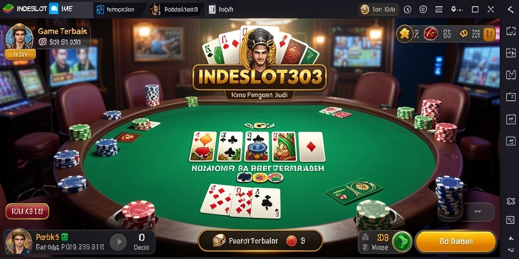 Tampilan gameplay poker yang mendebarkan di INDESLOT303.