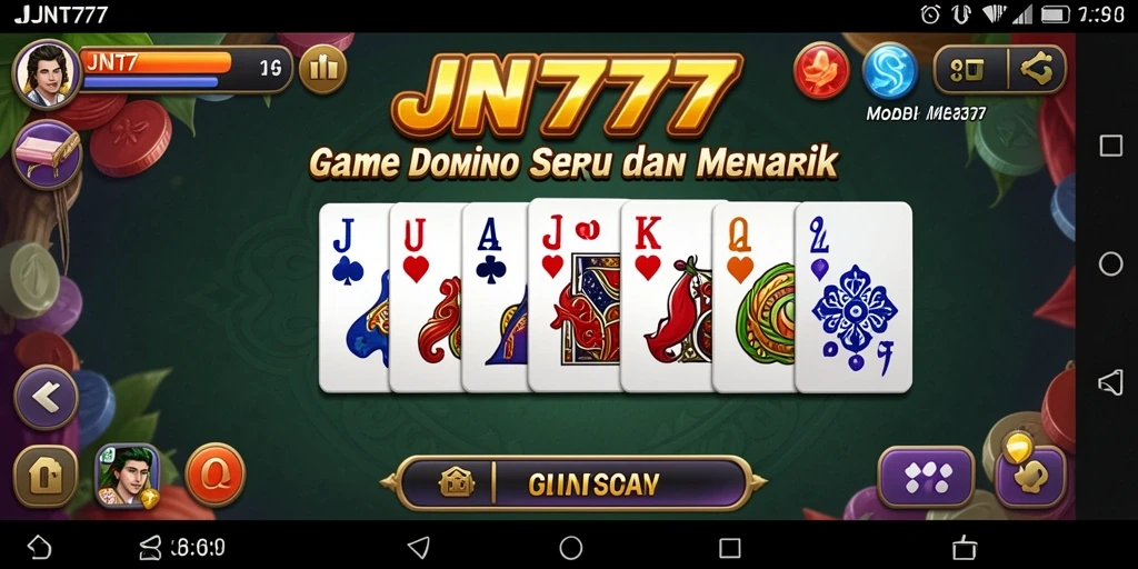 Tampilan seru gameplay Domino JNT777 yang mengasyikkan.