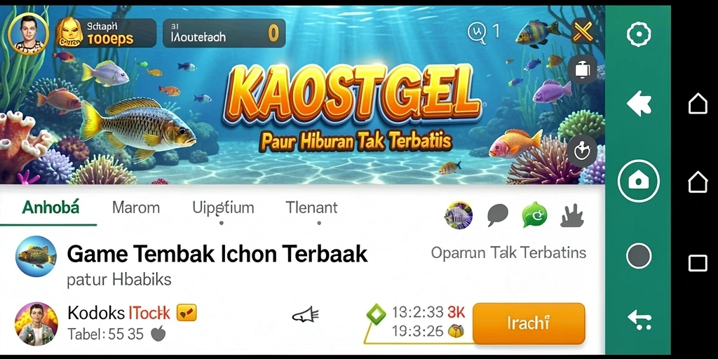 Tangkapan layar menunjukkan gameplay seru dalam KAOSTOGEL Tembak Ikan.