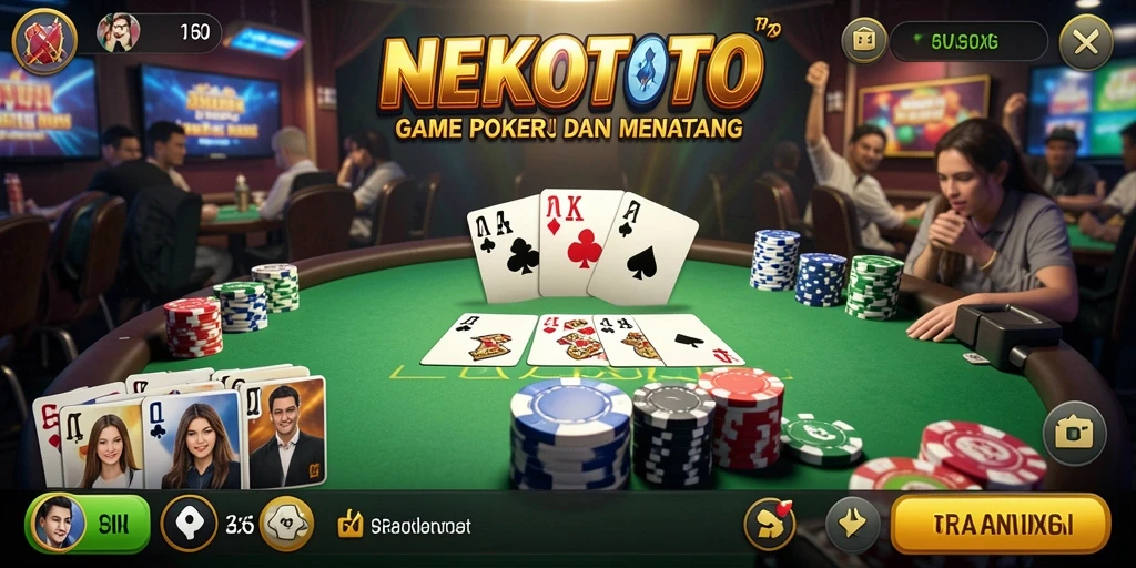 Gameplay NEKOTOTO yang menampilkan serunya permainan Poker.