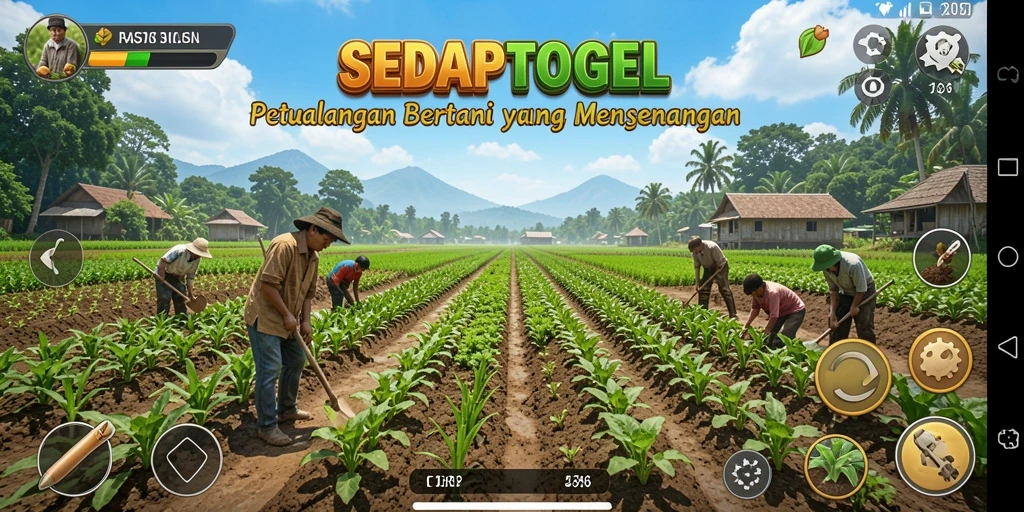 Tampilan menarik dari gameplay SEDAPTOGEL saat bertani.