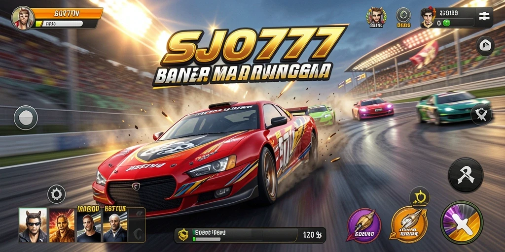 Gameplay SJO777 yang penuh aksi dan balapan seru.