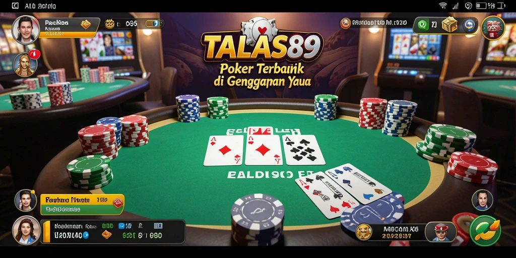 Tangkapan layar dari gameplay poker yang mendebarkan di TALAS89.