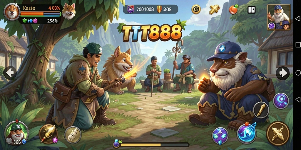Screenshot gameplay TTT888 yang mengasyikkan dan penuh warna.