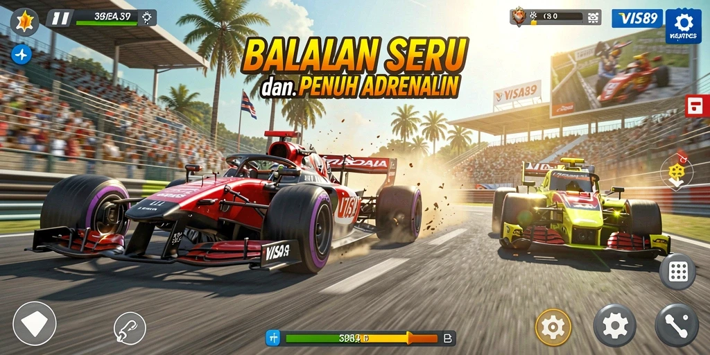Tampilan gameplay Racing yang mendebarkan dan penuh aksi.